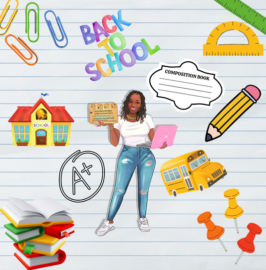 Shams Glam Back to School Digital Designs Kit with mock ups (private label resell rights)